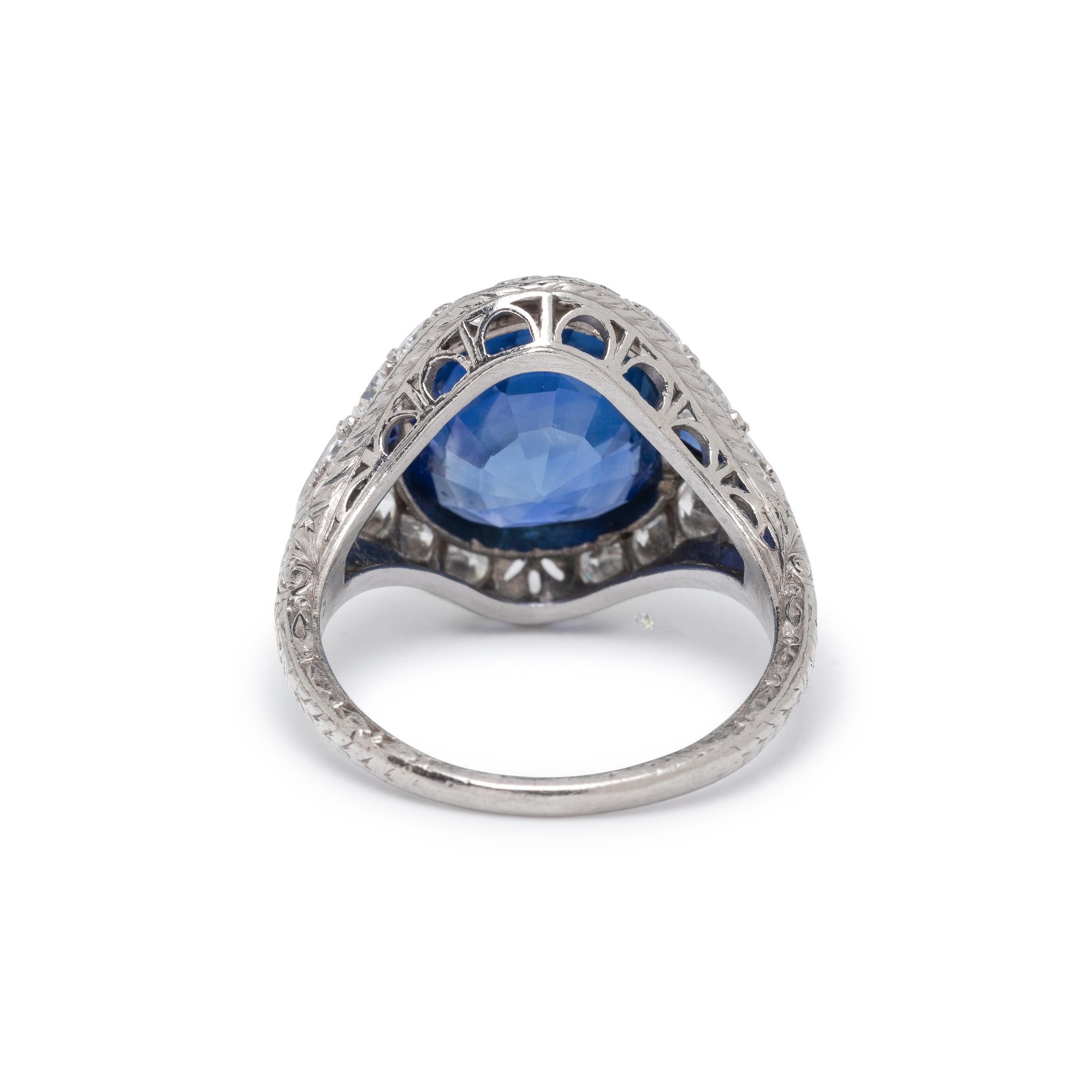 MARCUS & CO., CEYLON SAPPHIRE AND DIAMOND RING