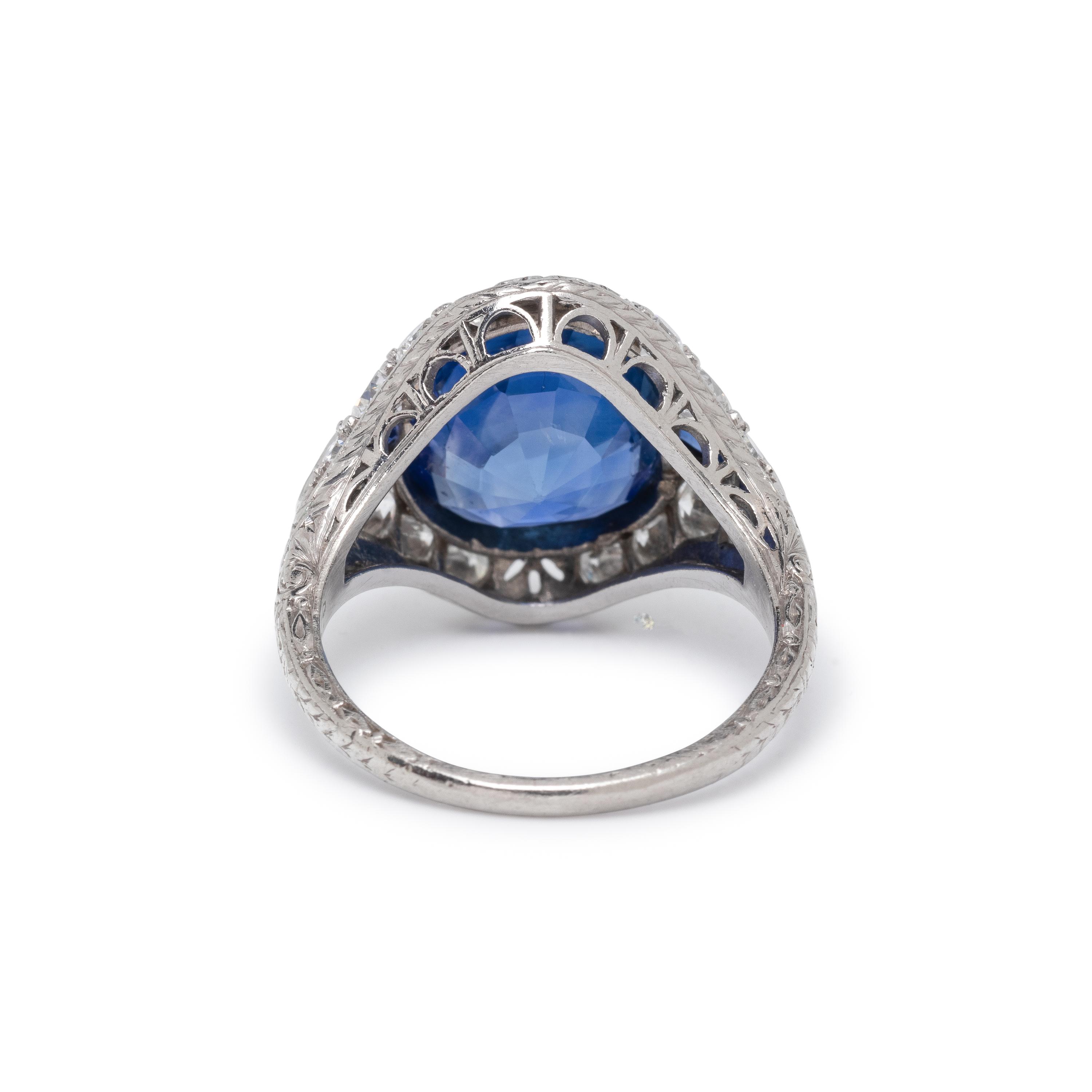 MARCUS & CO., CEYLON SAPPHIRE AND DIAMOND RING