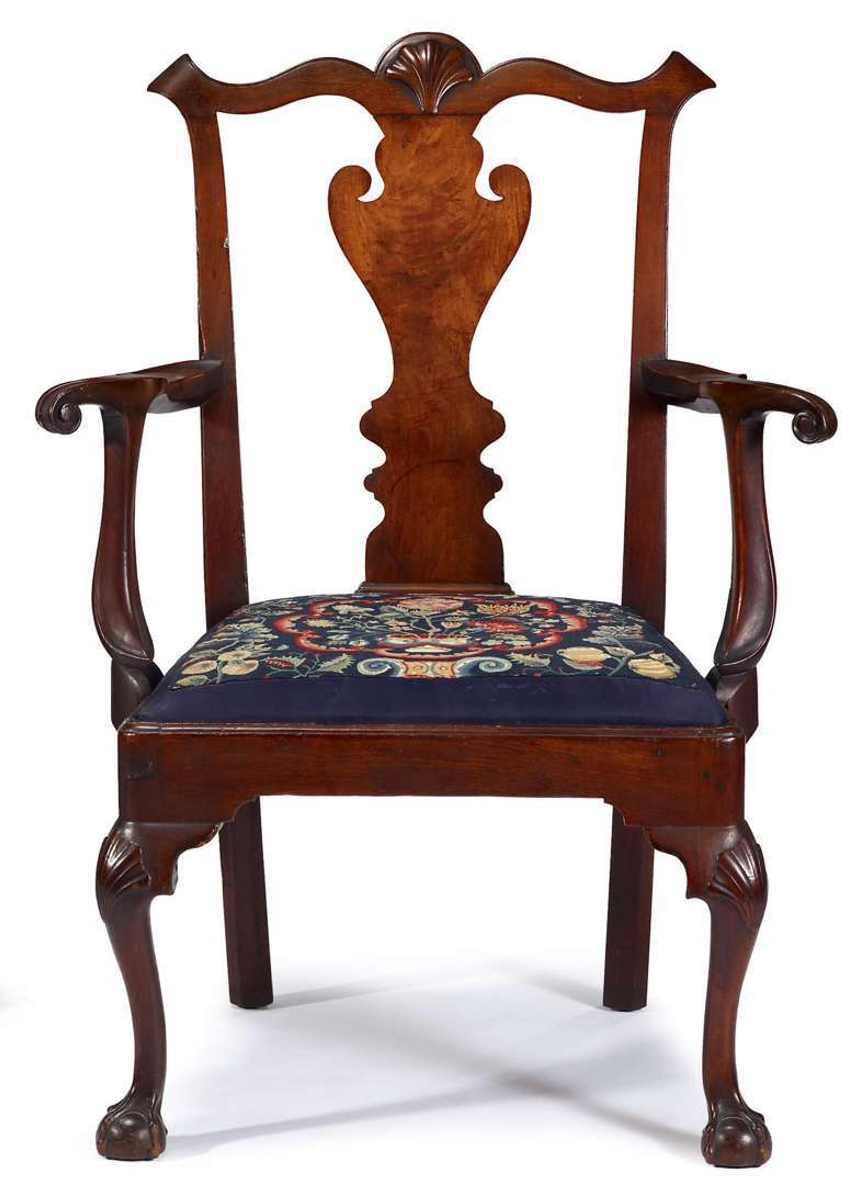 Chippendale walnut armchair philadelphia, pa, circa 1765