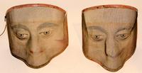 A Pair of Victorian Painted Death Masks. Height 6 1/2 inches.