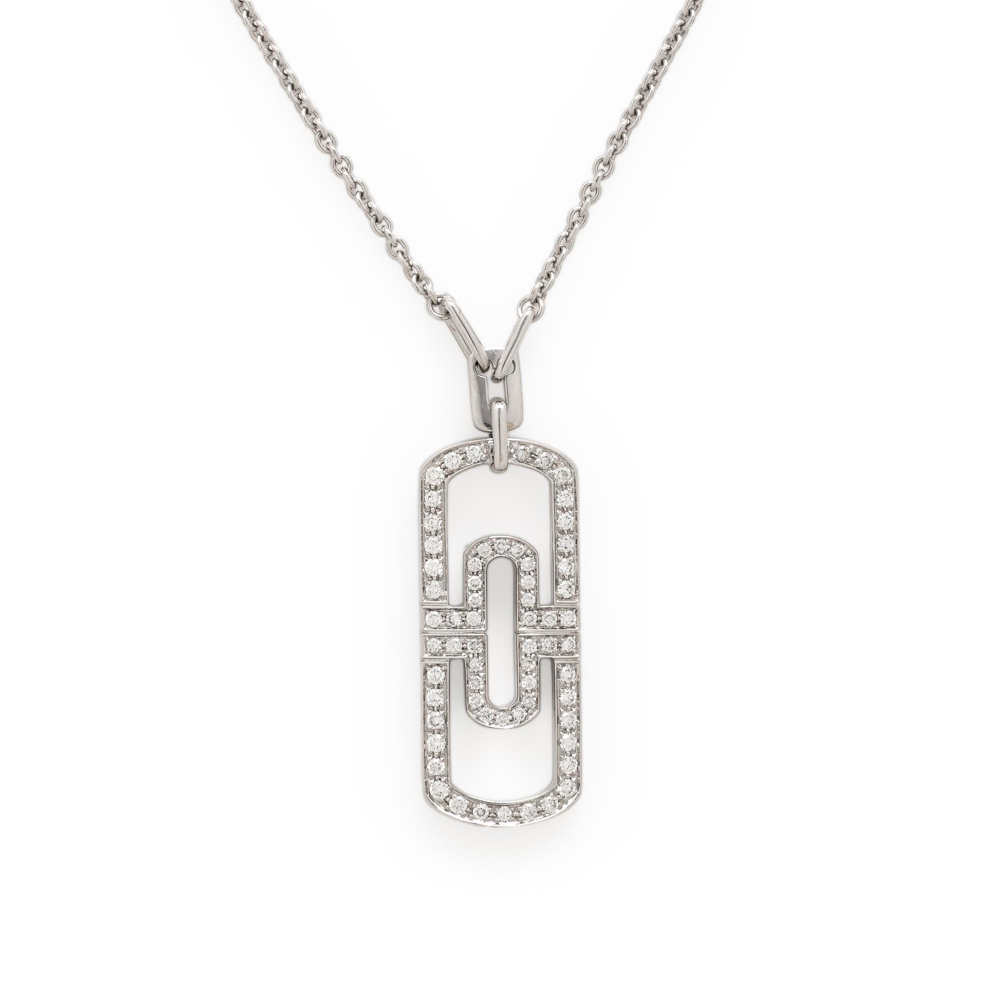 Bulgari, White Gold and Diamond 'Parentesi' Pendant Necklace