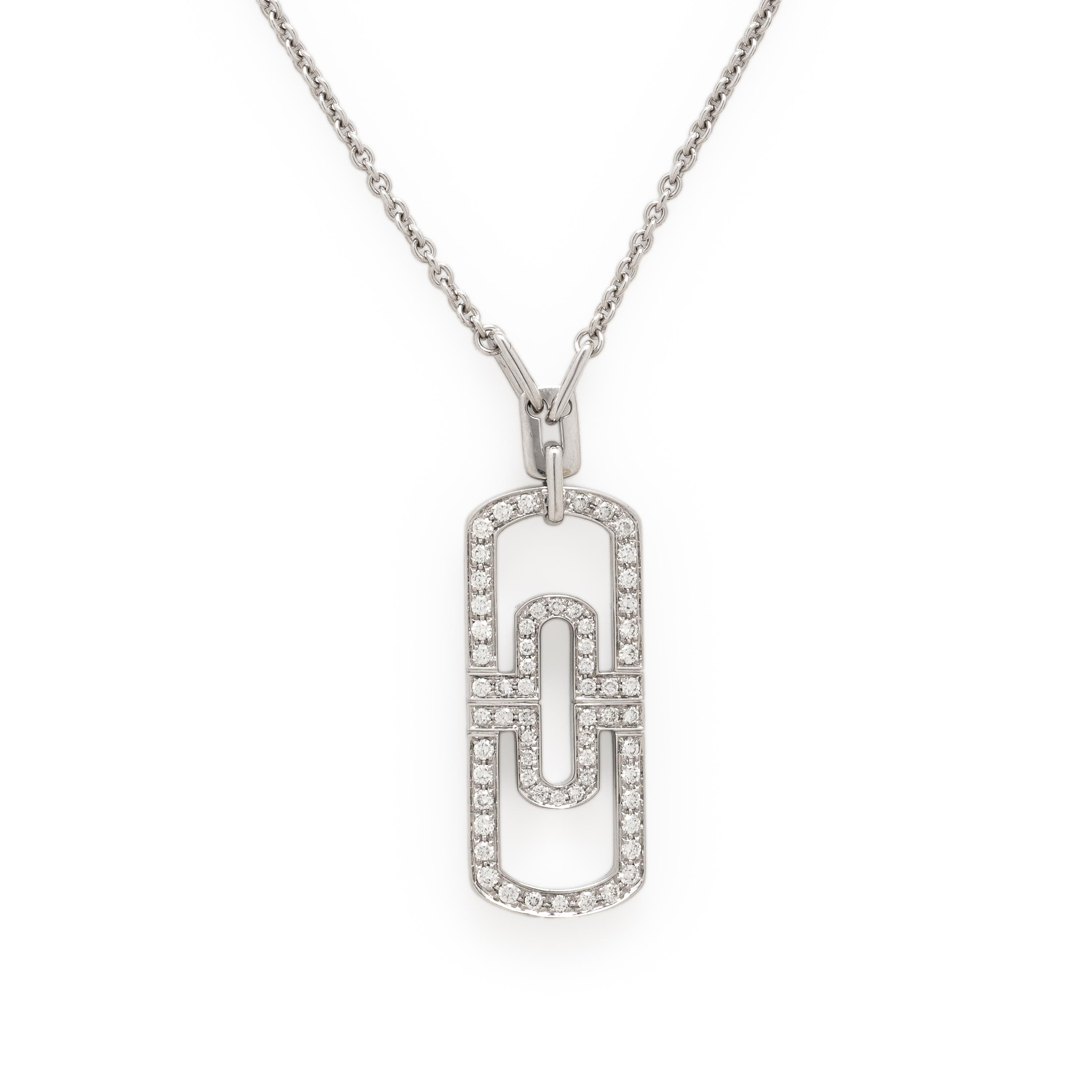Bulgari, White Gold and Diamond 'Parentesi' Pendant Necklace