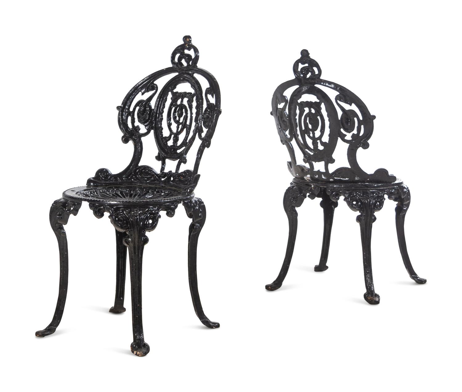 Three Cast Iron Garden Chairs