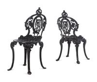 Three Cast Iron Garden Chairs