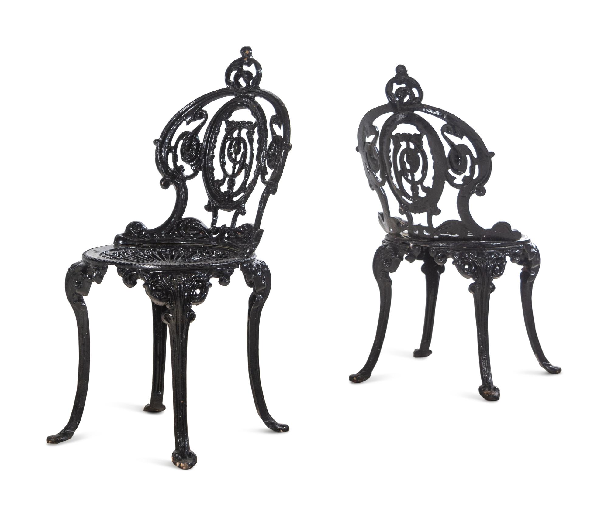 Three Cast Iron Garden Chairs
