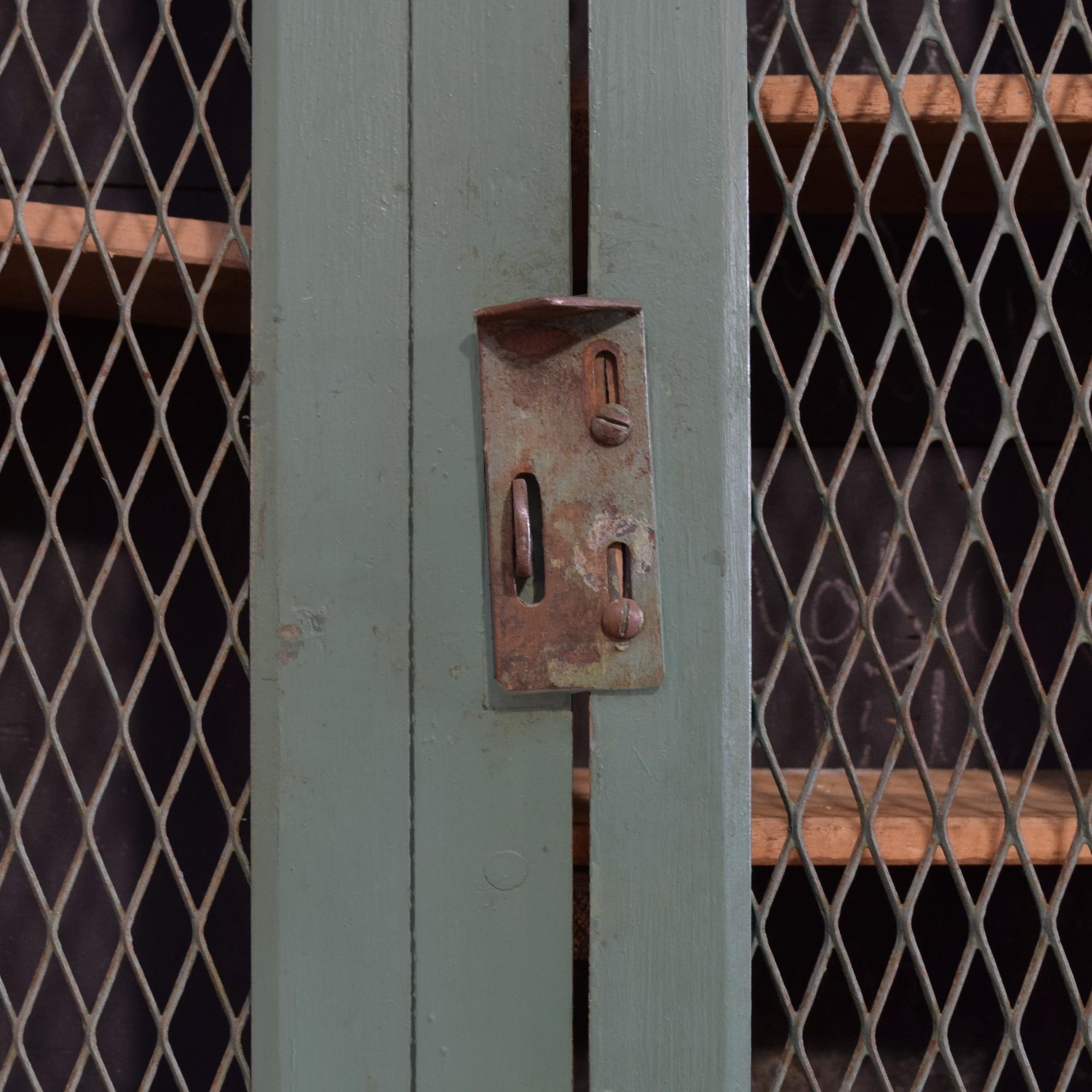 A Painted Ten Door Locker 70" W x 13" D x 82" H — Italy, Circa 1940