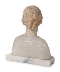 A Continental Marble Bust of Ruth and Two Other Small Busts
