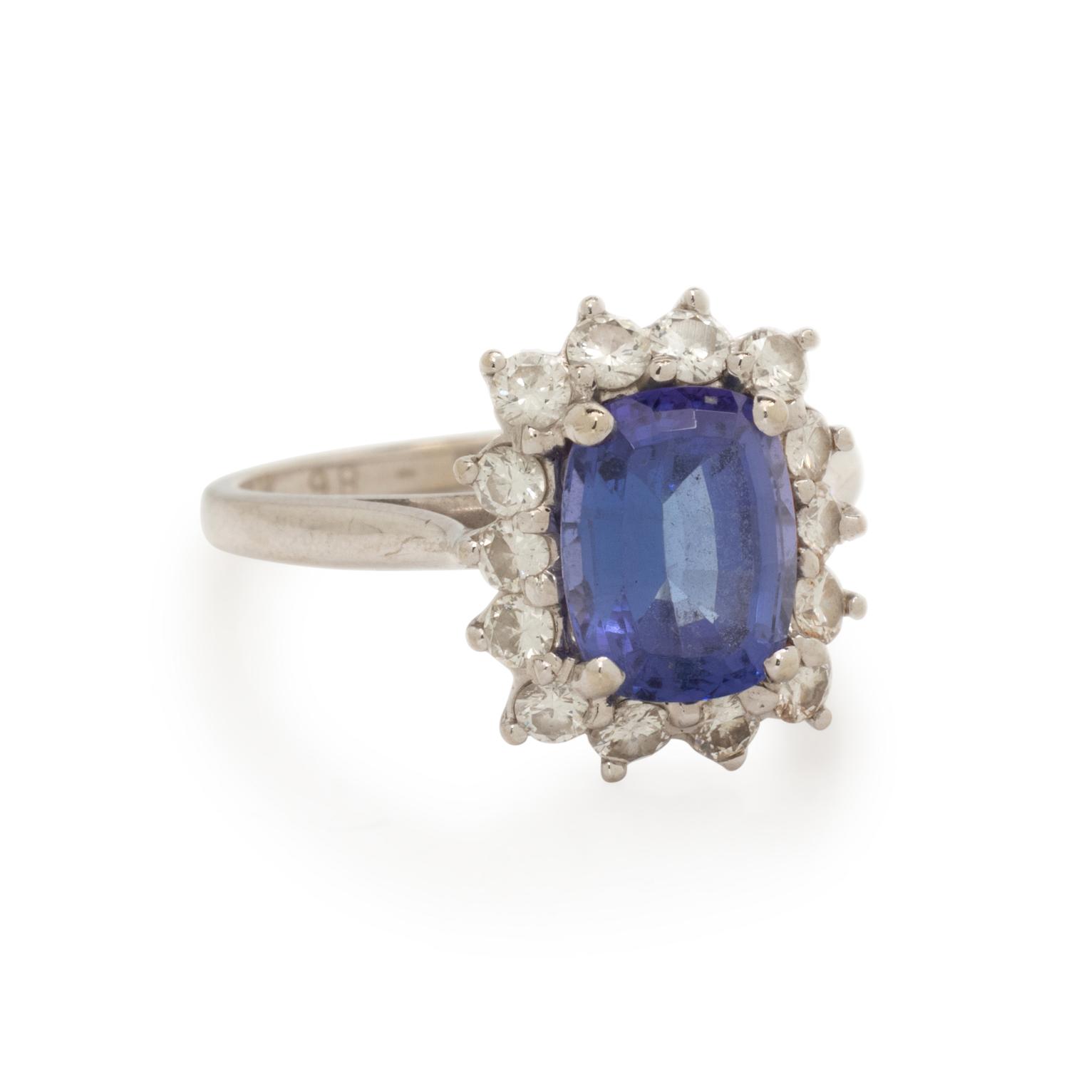 TANZANITE AND DIAMOND RING