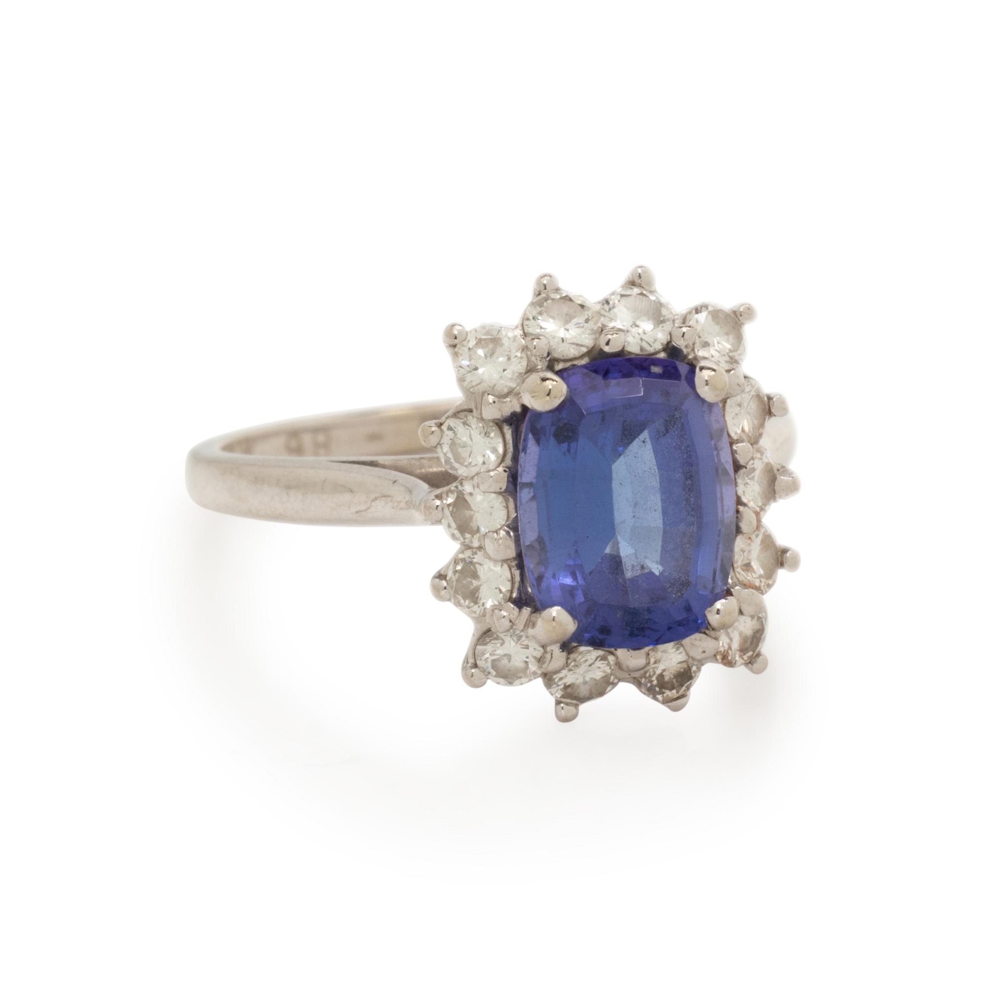 TANZANITE AND DIAMOND RING