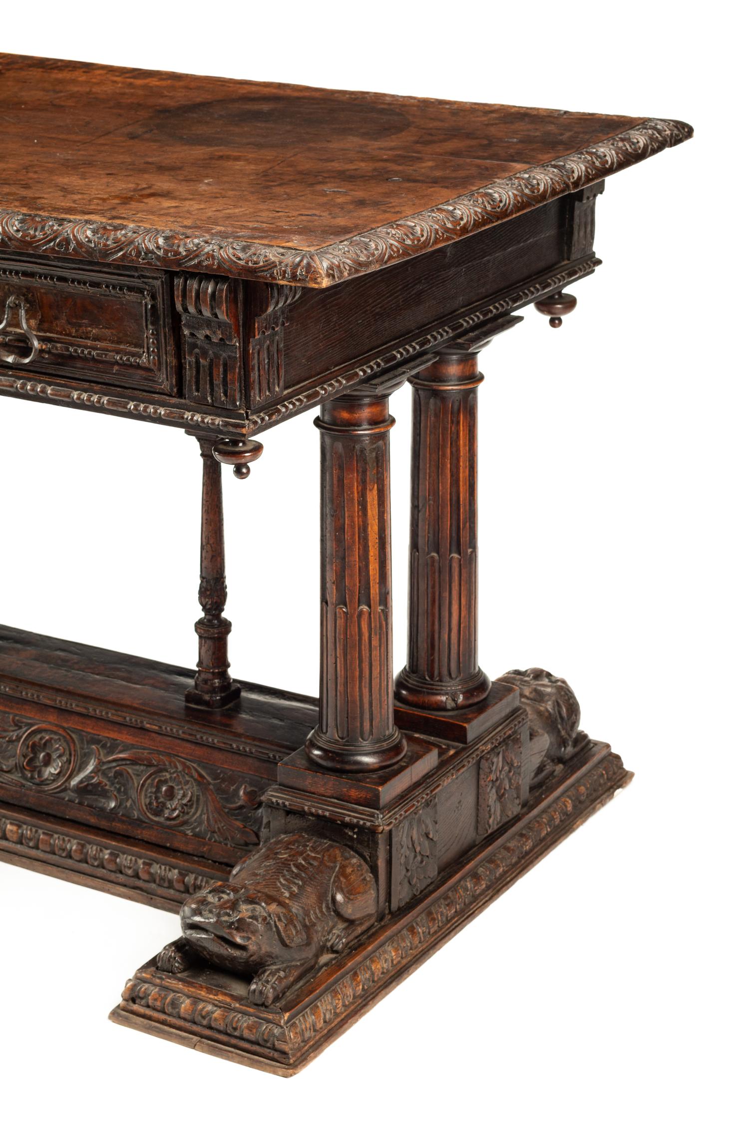 An Italian Baroque Walnut Table