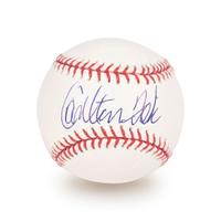 A Carlton Fisk Signed Baseball and Boston Red Sox Hat (Beckett Authentication Services Certified),