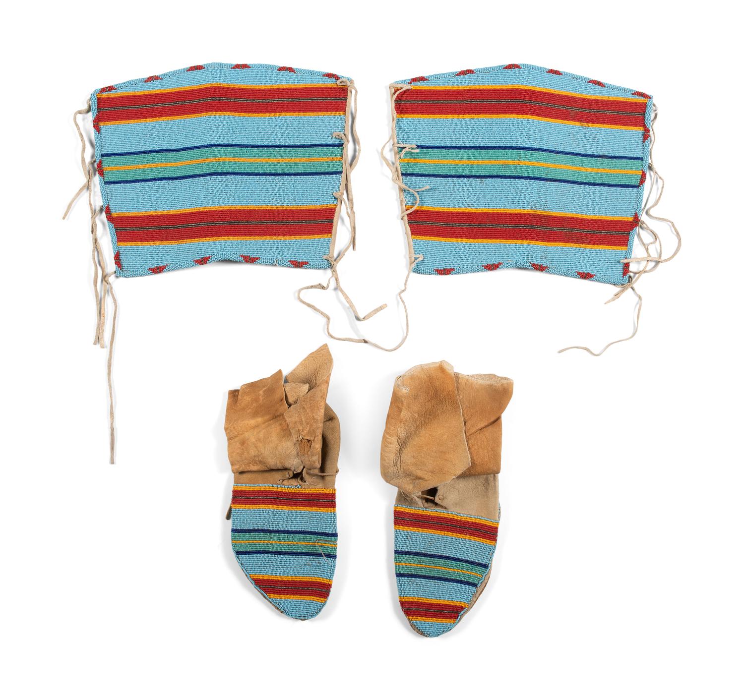 Plateau Matching Beaded Cuffs and Moccasins