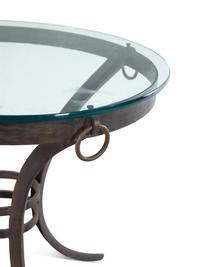 An Iron Glass-Top Side Table