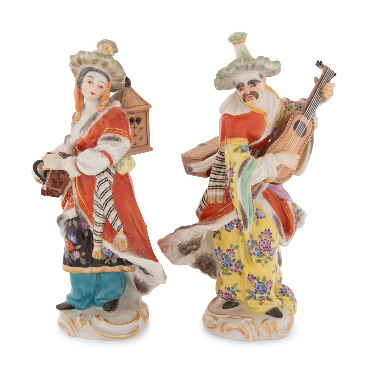 A Pair of Meissen Porcelain Malabar Figures