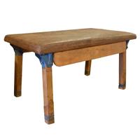 A Wood and Leather Collapsible Vaulting Table 70" W x 38.5" D x 37" H — Czech Republic, Circa 1930