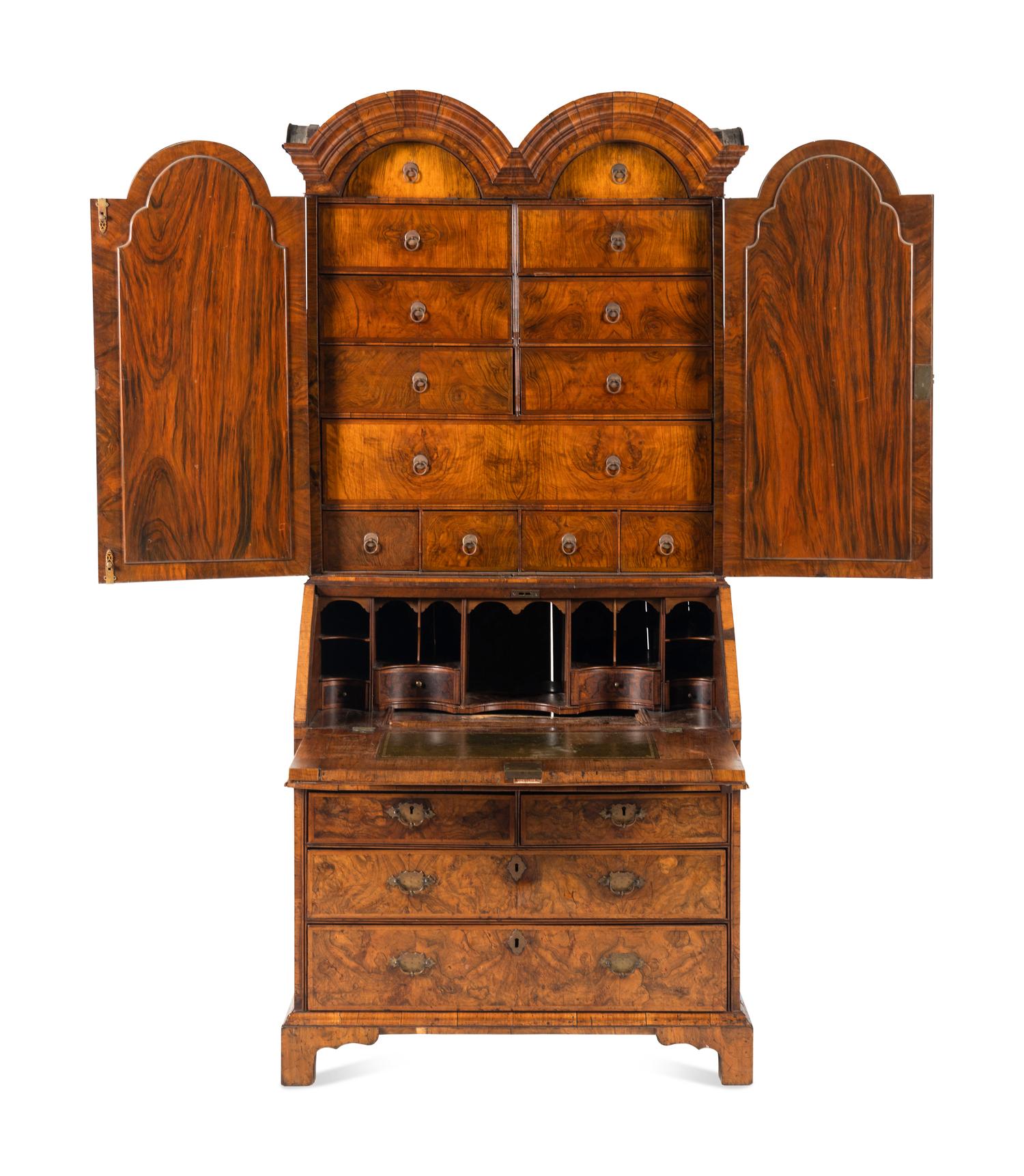 A George II Walnut Bureau Cabinet