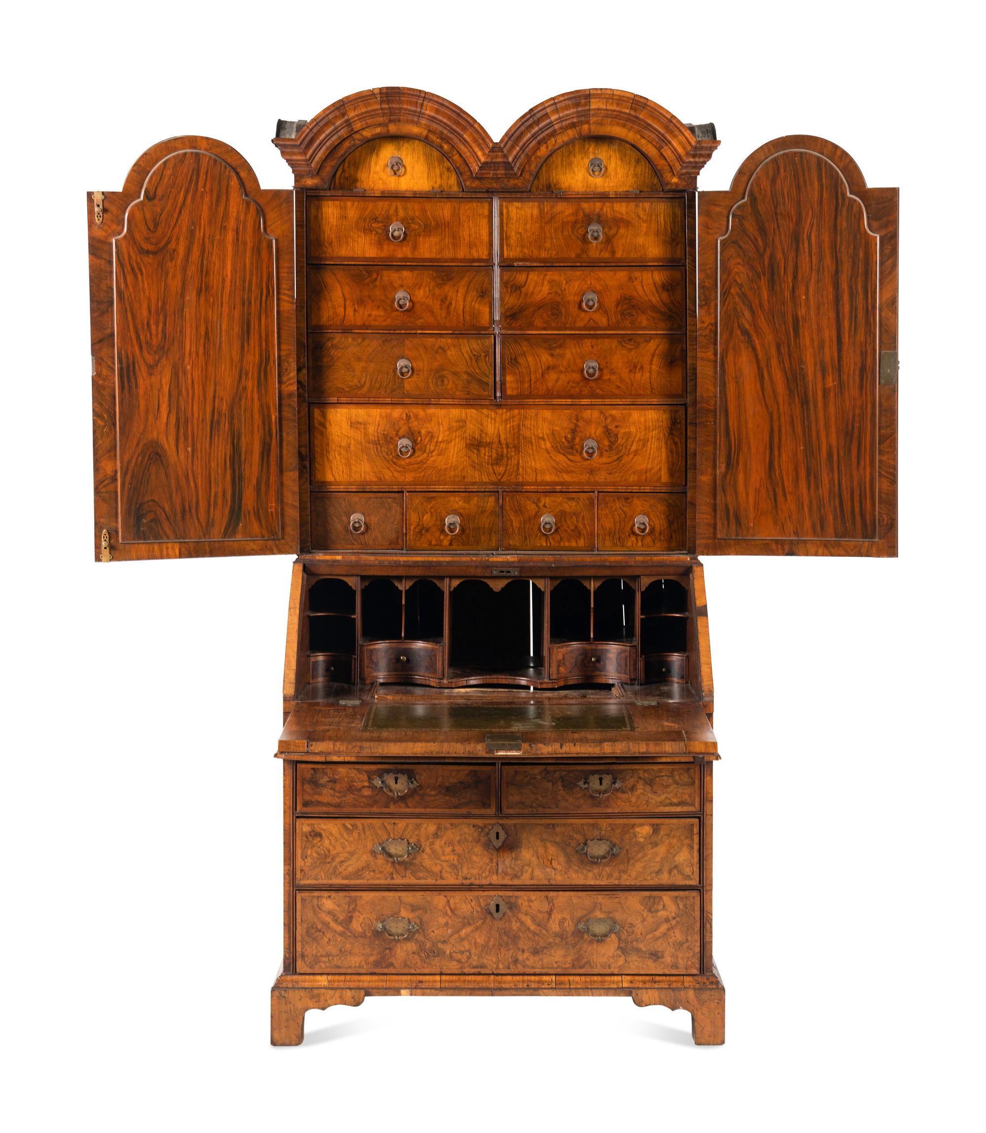 A George II Walnut Bureau Cabinet
