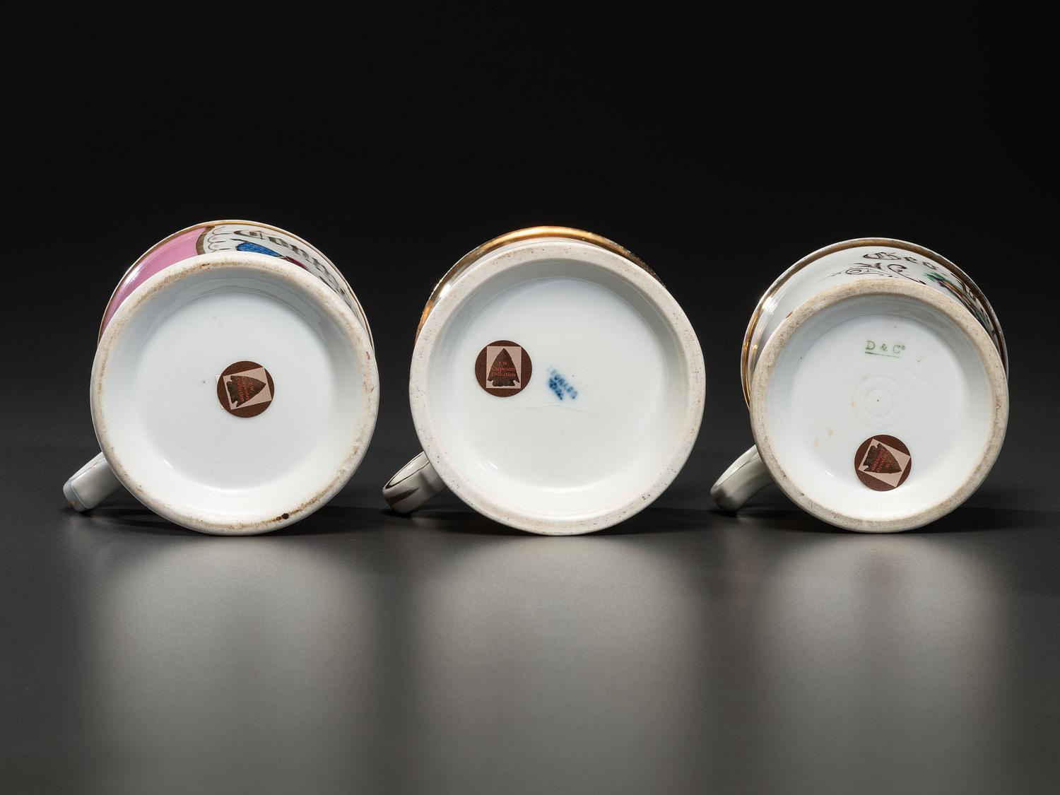 Three Porcelain Shaving Mugs