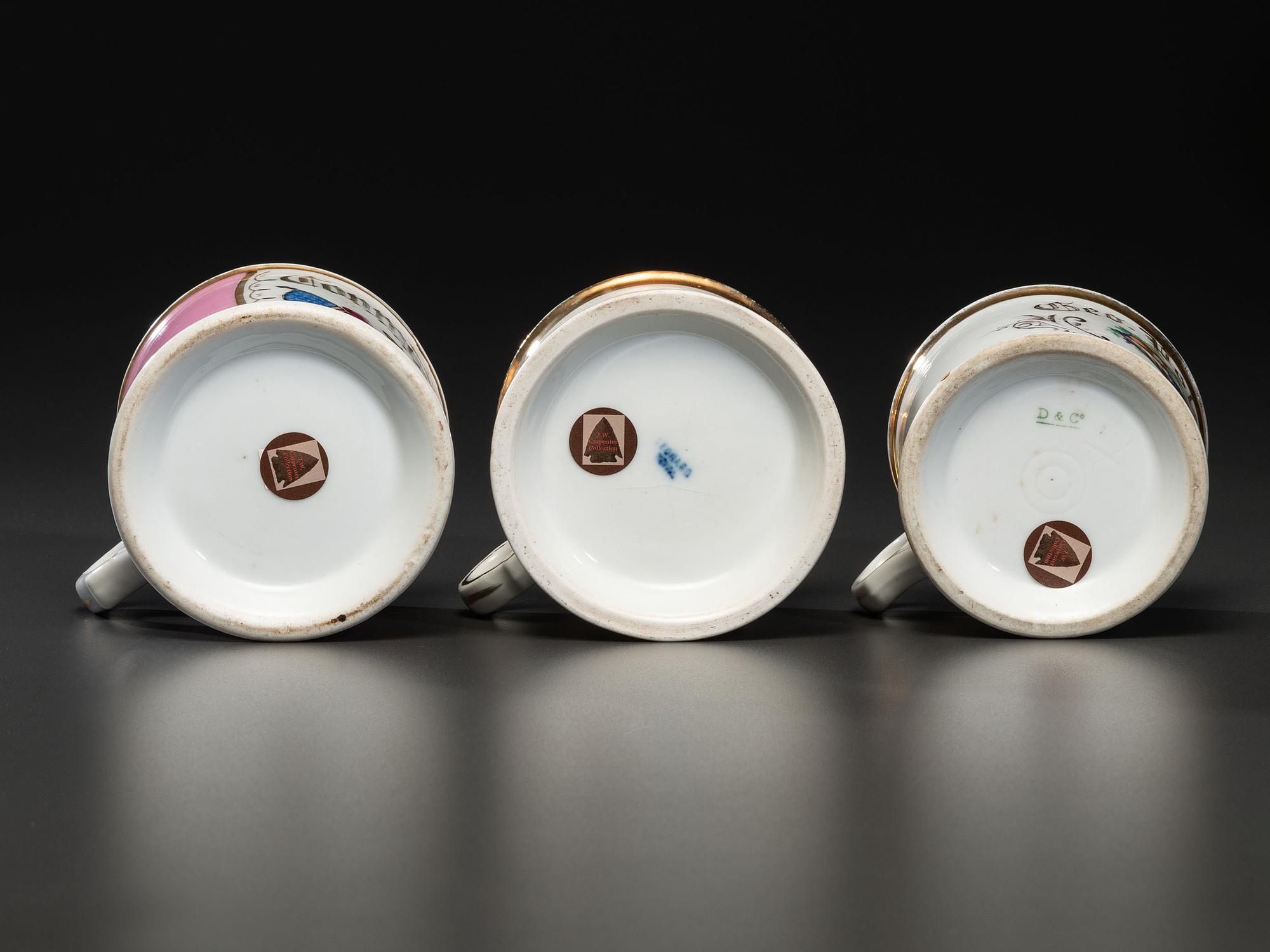 Three Porcelain Shaving Mugs