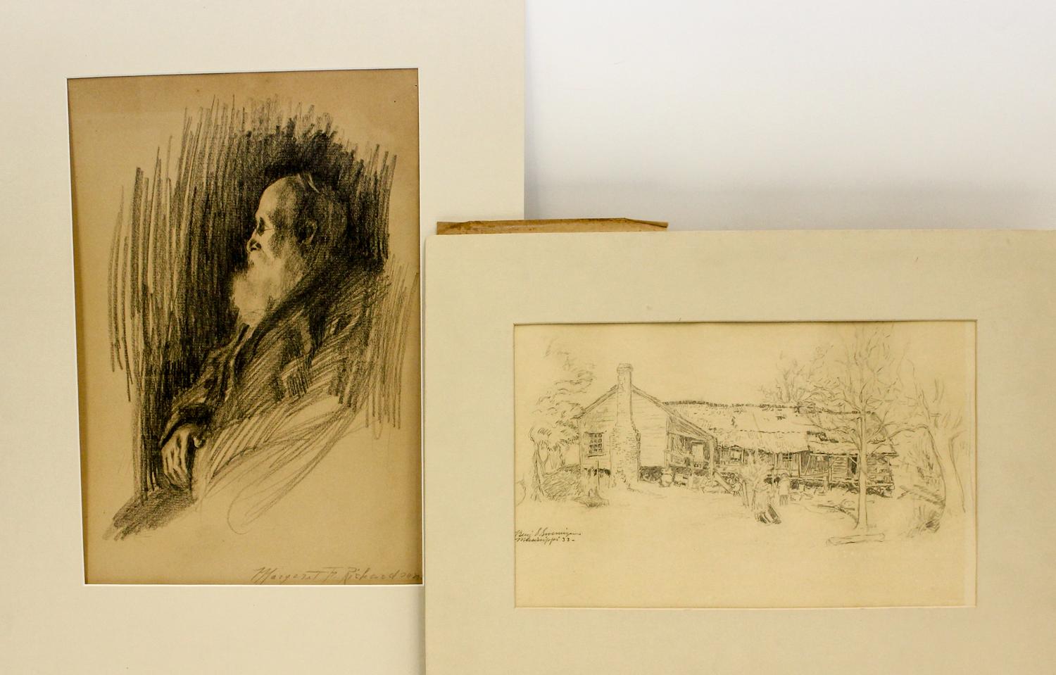 A group of Three 19th Century Drawings First: 15 x 10 3/4 inches.
