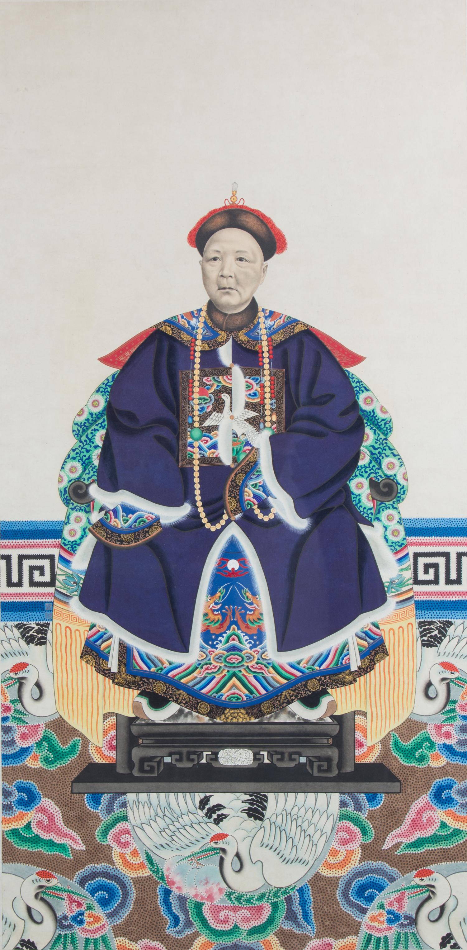 A Chinese Ancestor Portrait 44 x 21 1/2 inches.