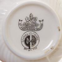 An Assembled Belleek Porcelain Tea Service for Two, Width of tray 15 3/4 inches.