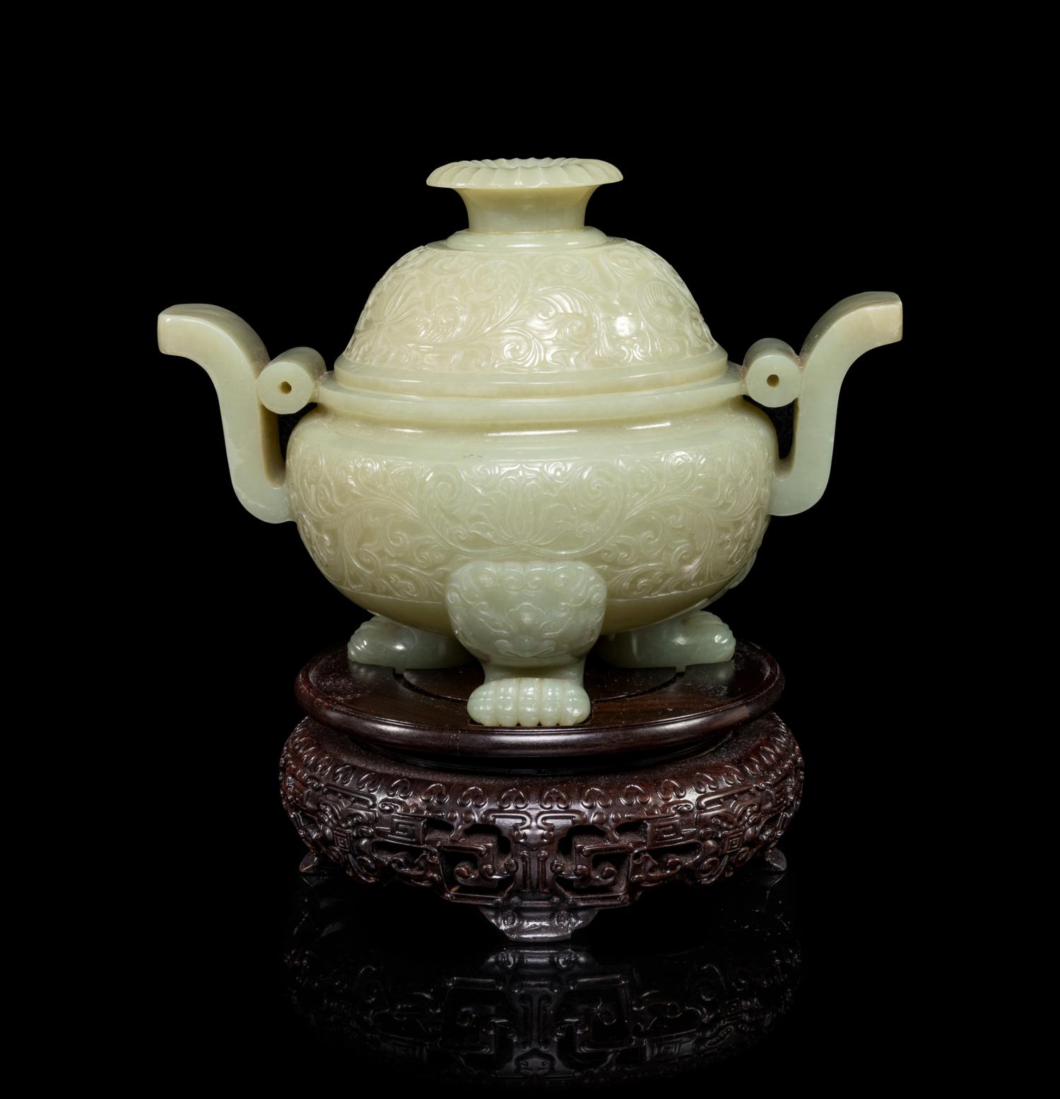 A Celadon Jade Incense Burner