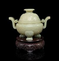 A Celadon Jade Incense Burner