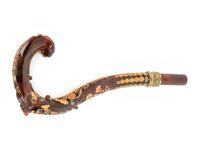 A French Gold-Mounted and Enameled Tortoise Shell Parasol Handle Retailed by Tiffany and Co.