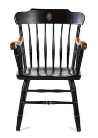 A Sweet Briar College Stenciled and Ebonized Armchair