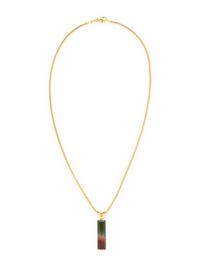 WATERMELON TOURMALINE AND YELLOW GOLD PENDANT/NECKLACE