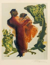 David Alfaro Siqueiros, (Mexican, 1896-1974), Madre e hijo, (from Mexican Suite)