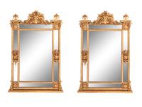 A Pair of Louis XVI Style Gilt Composition Mirrors
