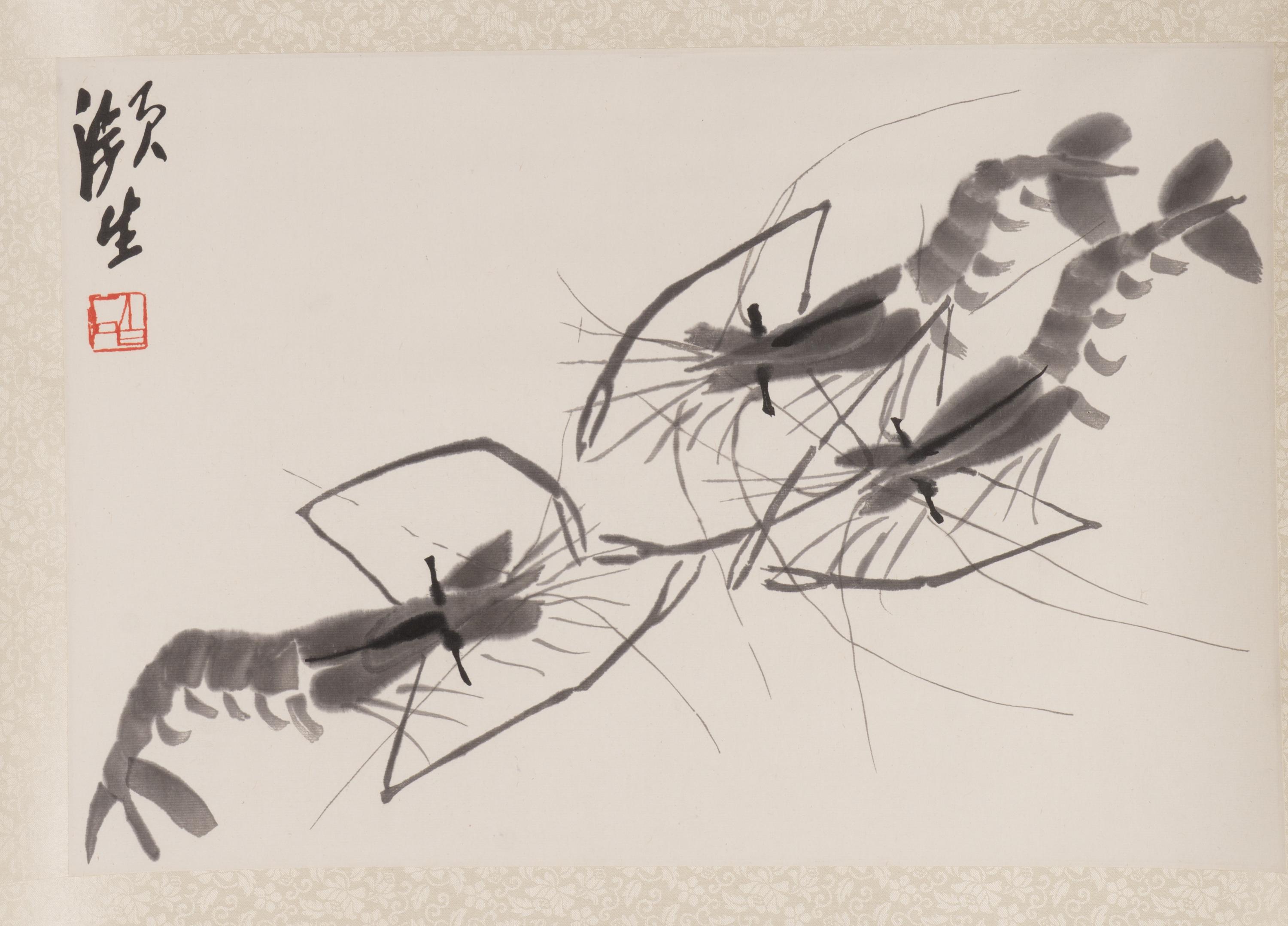 Qi Baishi 齊白石木版水印立軸兩幅