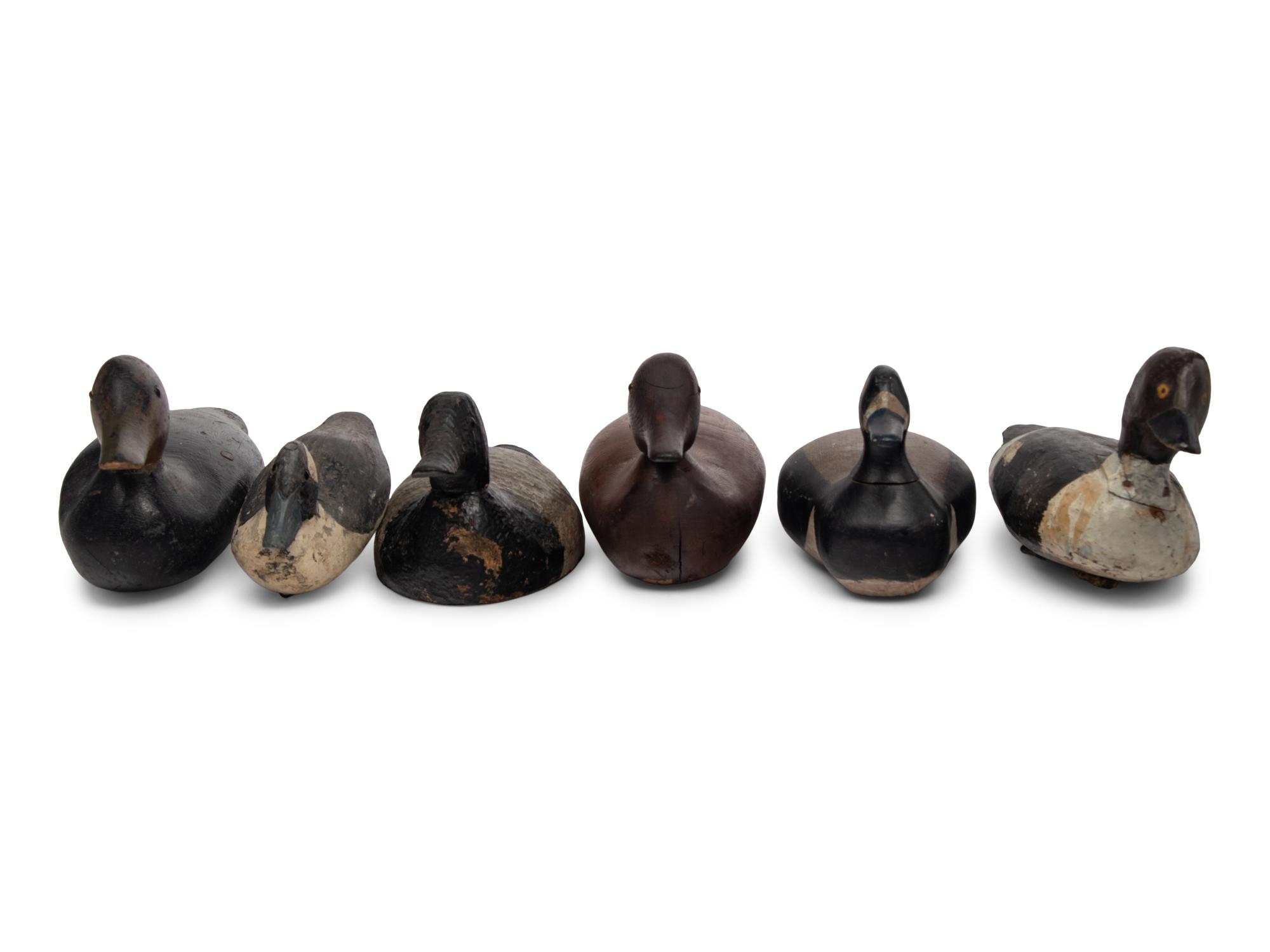 Six Painted Wood Duck Decoys