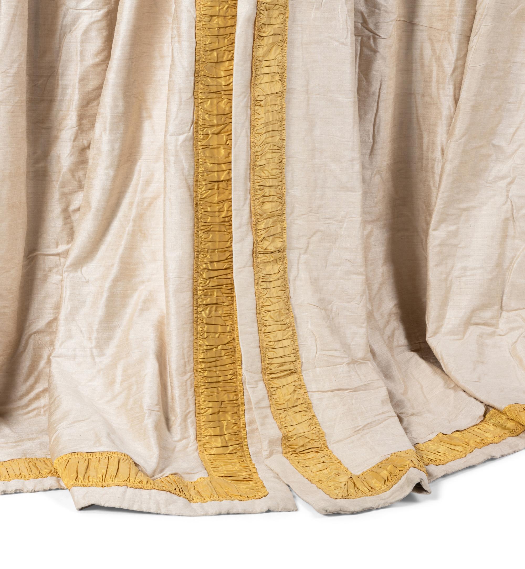 A Set of Three Drapery Panels