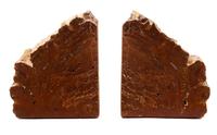 A Pair of Petrified Wood Bookends Height 8 1/2 inches.