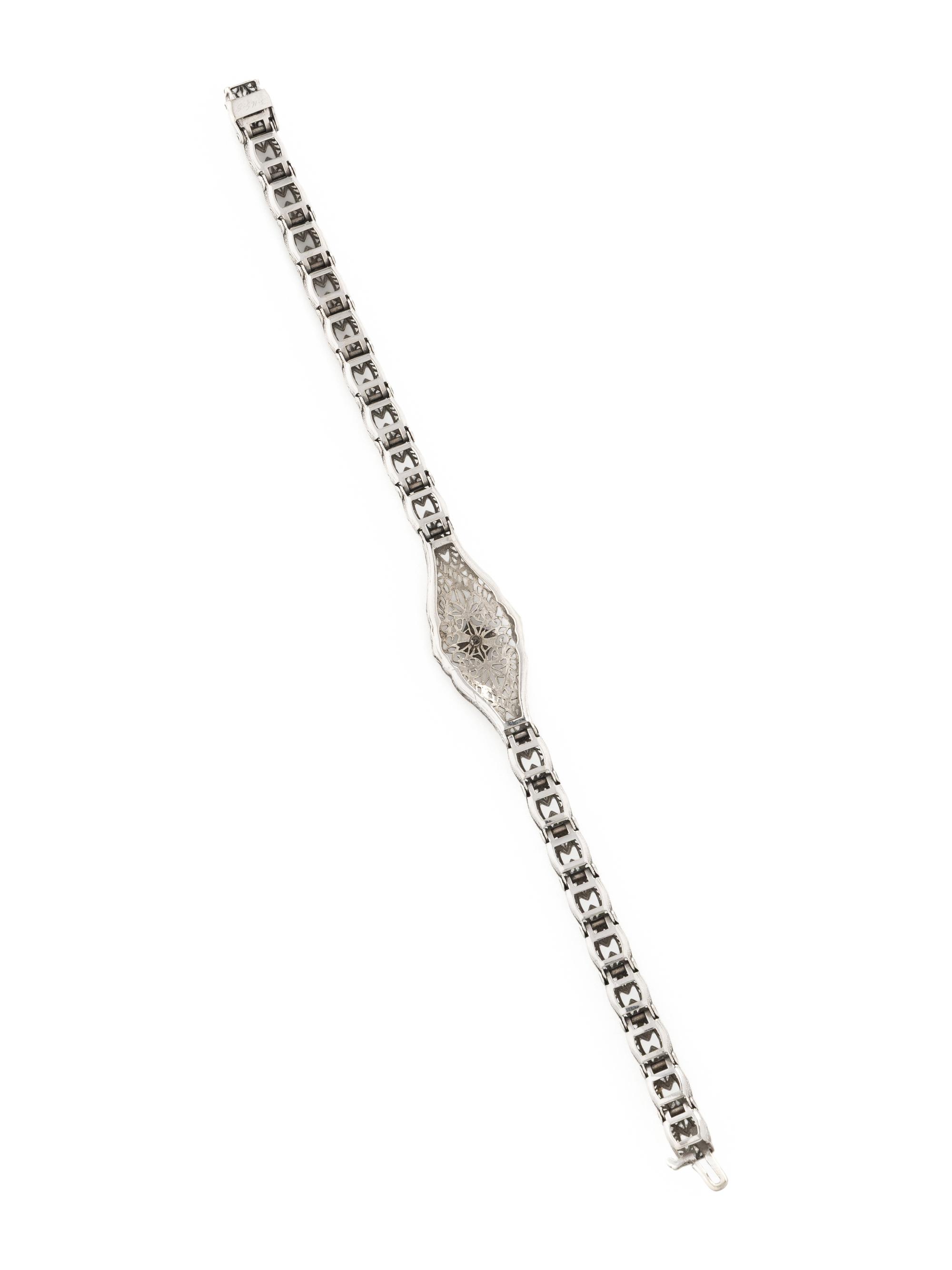 DIAMOND AND WHITE GOLD FILIGREE BRACELET