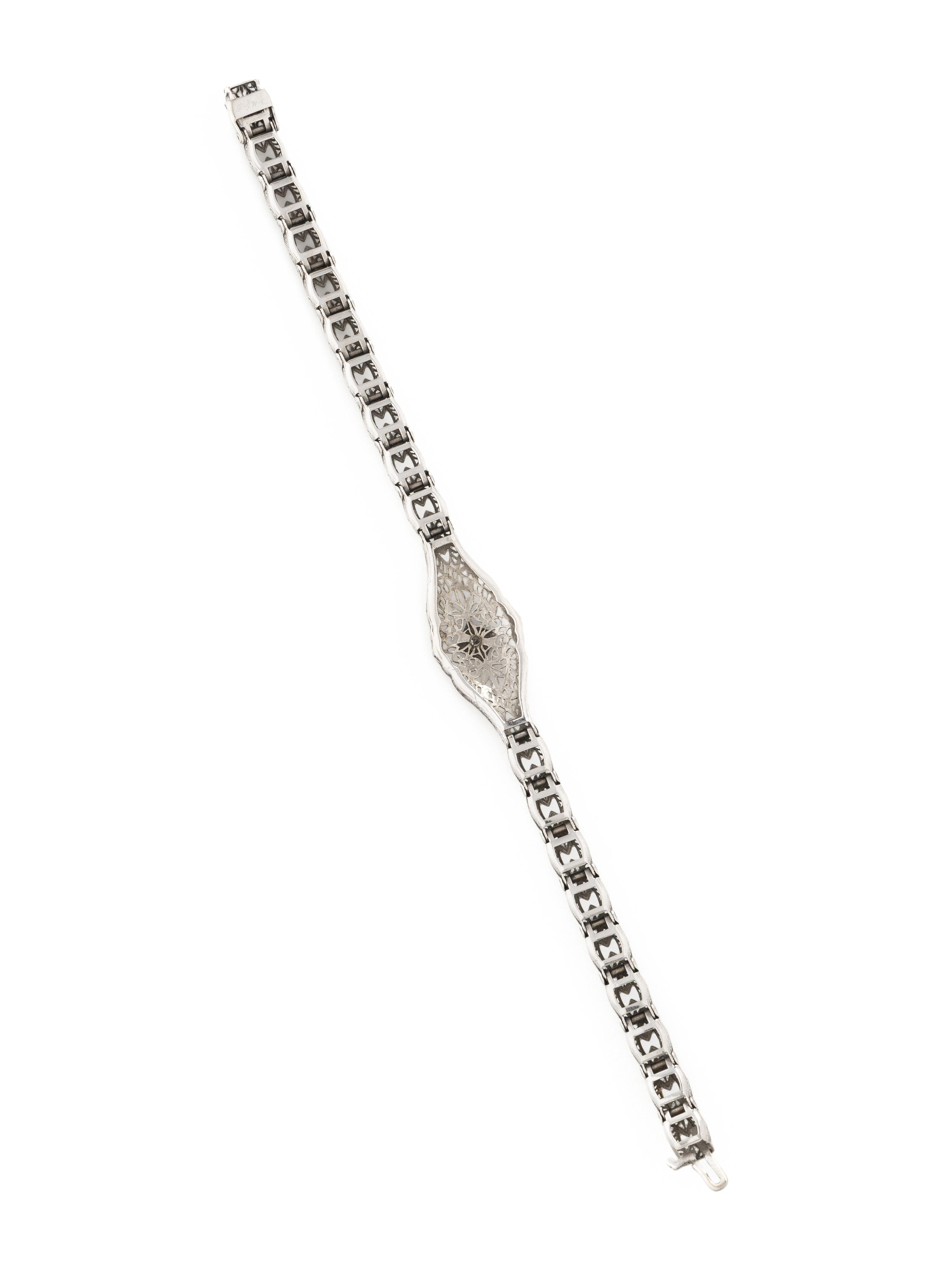 DIAMOND AND WHITE GOLD FILIGREE BRACELET