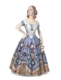 A Royal Copenhagen Porcelain Figure of a Spanish Lady Height 10 inches. — 20TH CENTURY