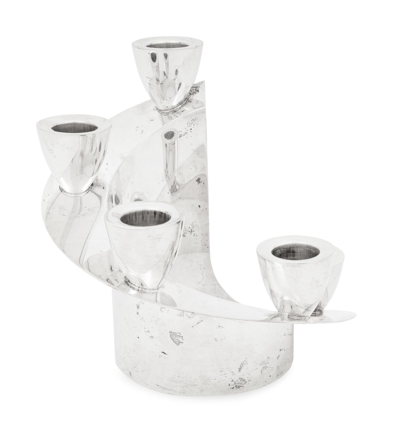 A Mexican Silver Five-Light Candelabra