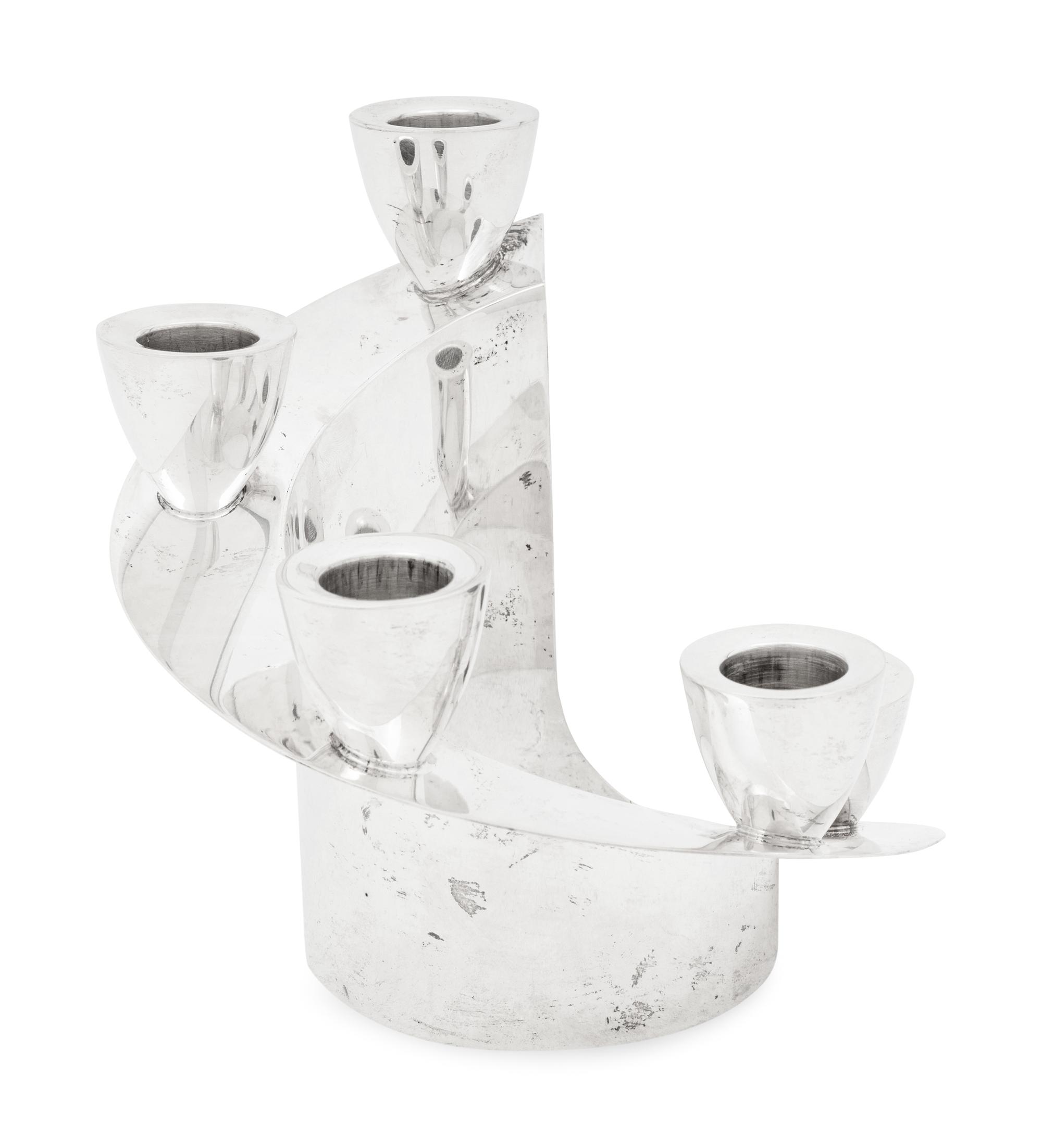 A Mexican Silver Five-Light Candelabra