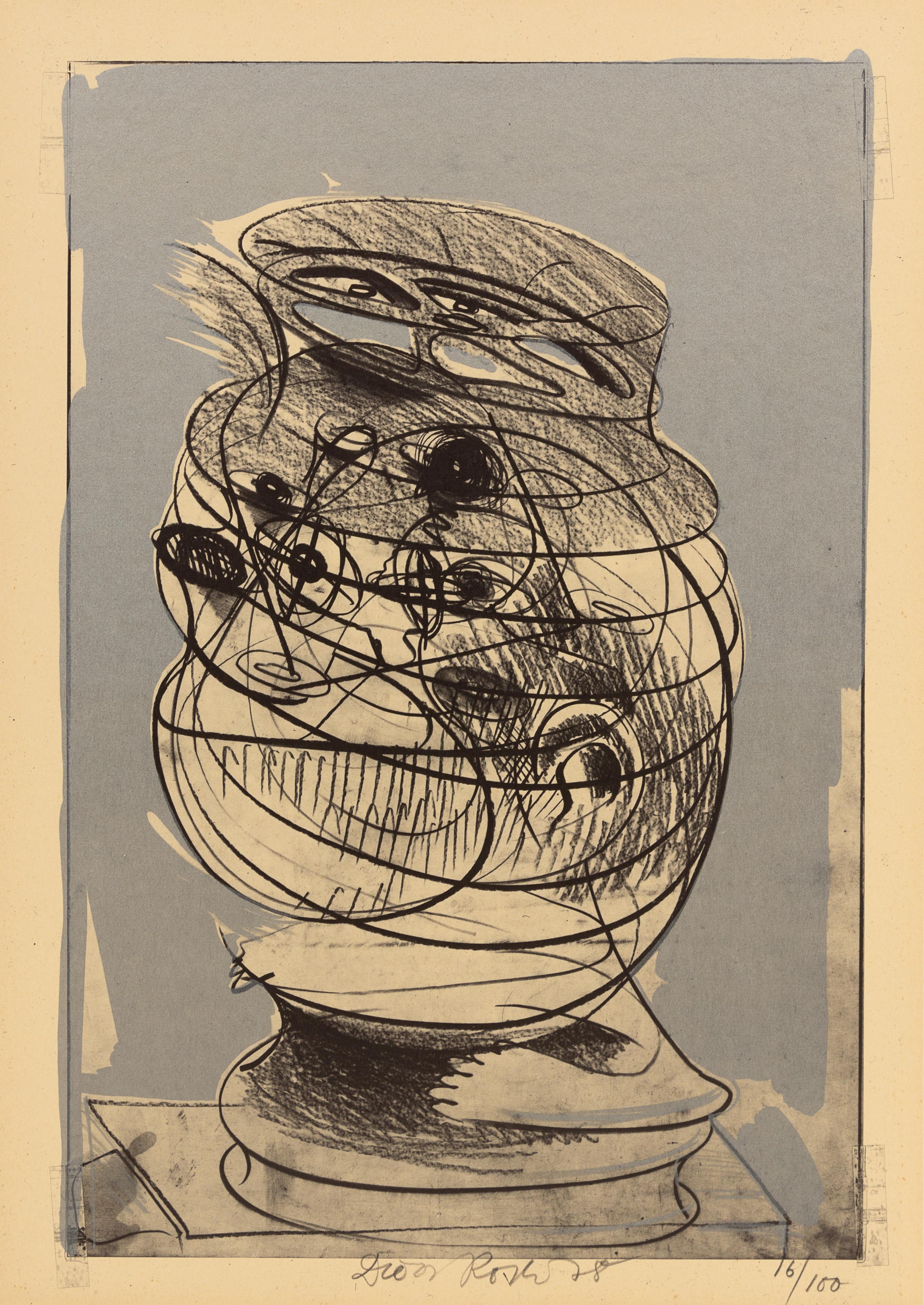 Dieter Roth, (German, 1930-1998), 2 times 5 TROPHIES, 1978, together with speedy drawing and book Seishport, Trophies; 125 Two-Handed S