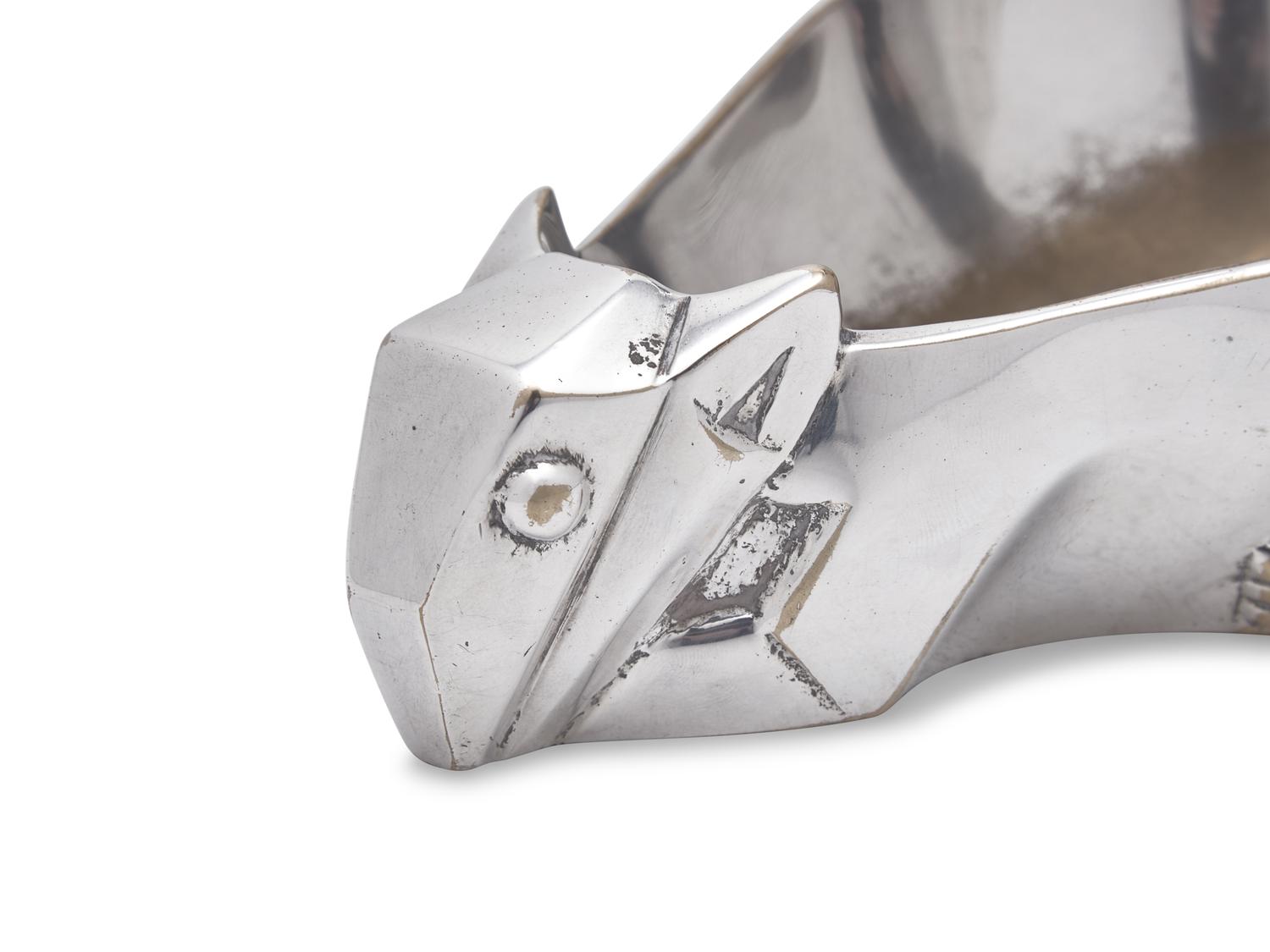 An Art Deco Silver-Plated Squirrel-Form Nut Dish
