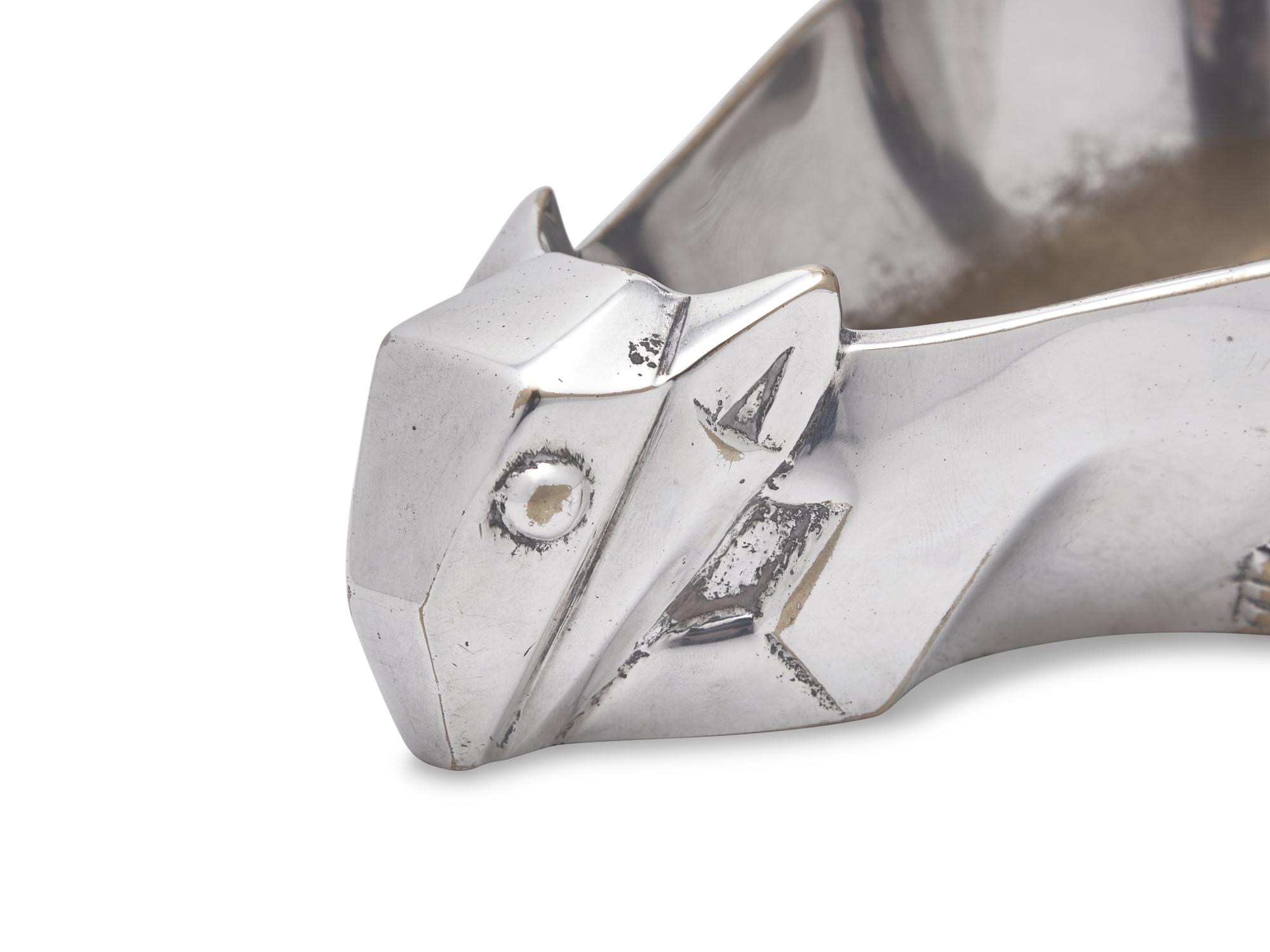 An Art Deco Silver-Plated Squirrel-Form Nut Dish