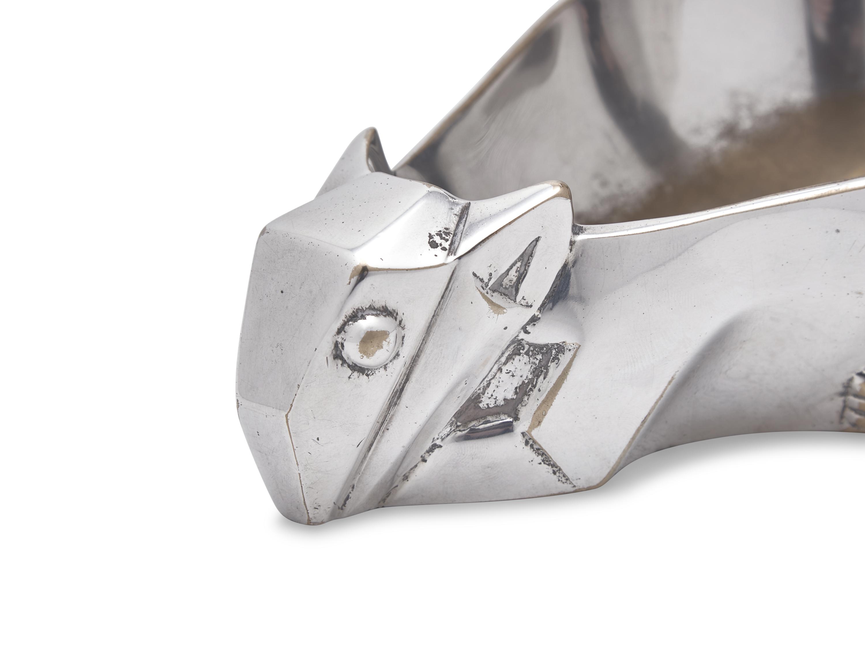 An Art Deco Silver-Plated Squirrel-Form Nut Dish