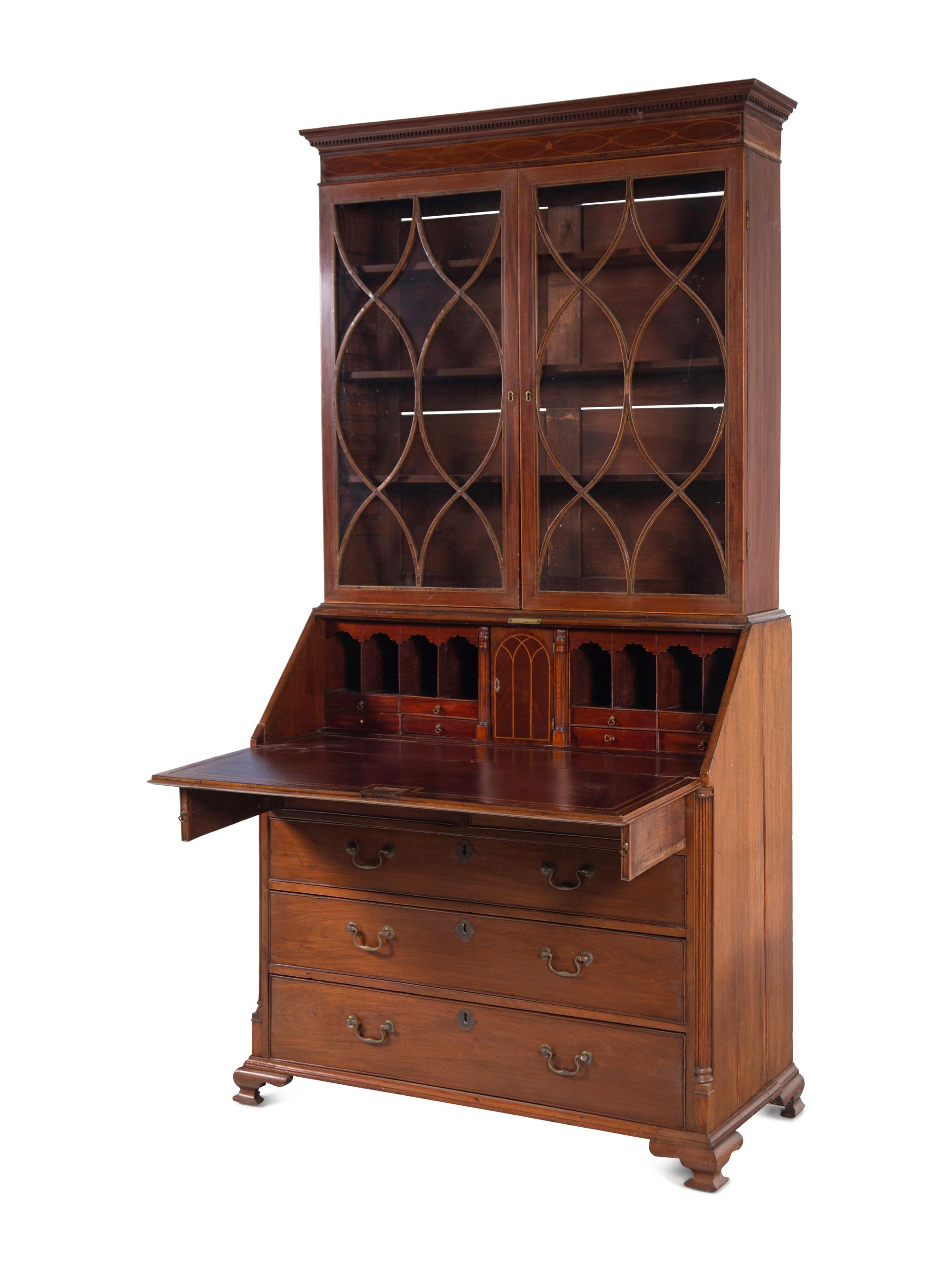 A George III Style Mahogany Secretary Bookcase