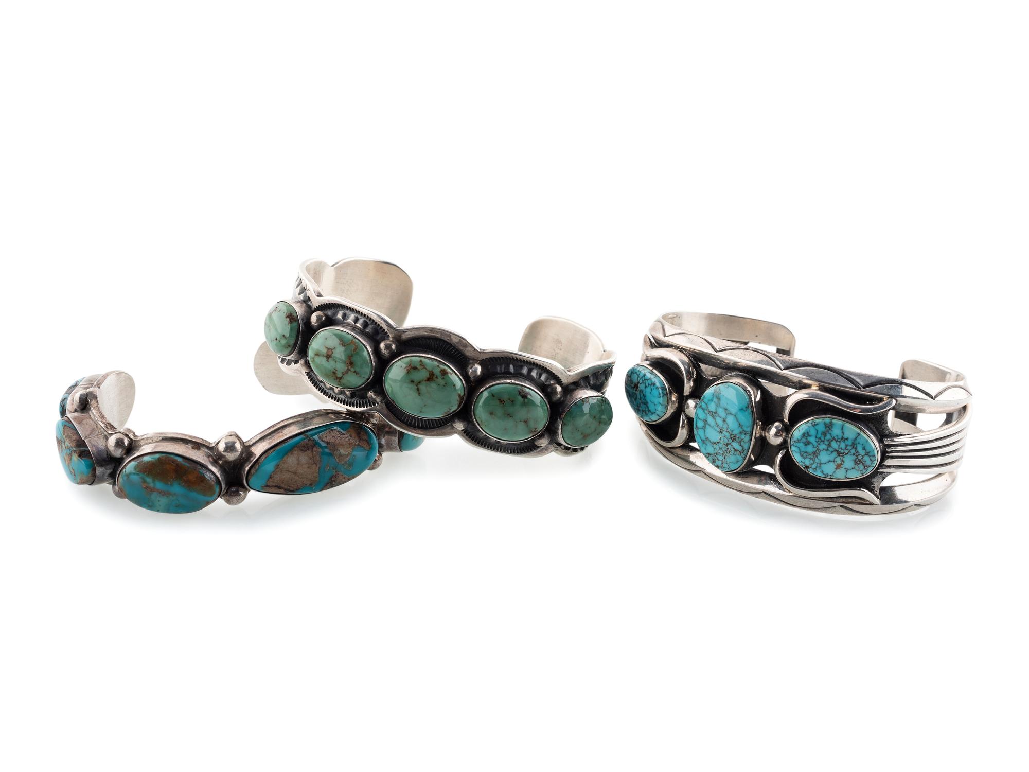 Navajo Silver and Turquoise Cuff Braclets