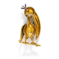 CORLETTO, ENAMEL AND GEMSTONE BIRD BROOCH