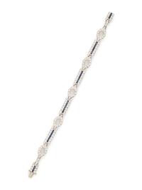 PLATINUM, DIAMOND, AND SAPPHIRE BRACELET